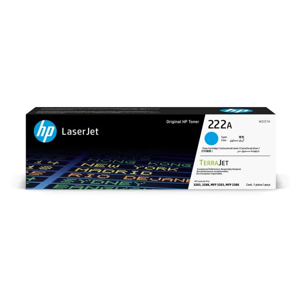 HP 222A toner, hp W2221A cyan toner HP Color LaserJet Pro 3203, HP Color LaserJet Pro 3288, onshop prodavnica tonera, HP Color LaserJet Pro MFP 3303fdn, HP Color LaserJet Pro MFP 3388